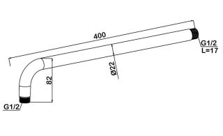 Кронштейн для верхнего душа Swedbe Platta 5510 40см хром